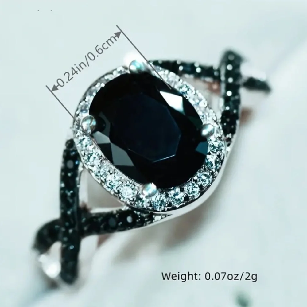 Black Onyx & White Diamond Ring